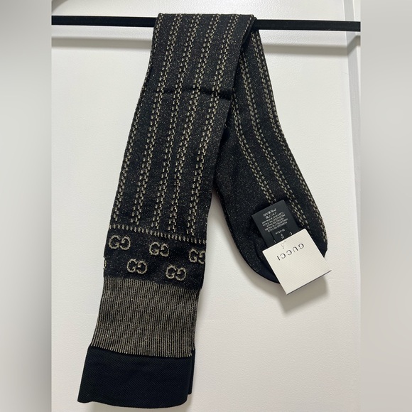 Gucci Black & Gold Festive socks (super long) BNWT - Picture 1 of 3